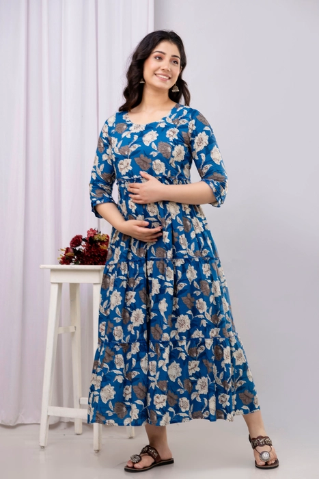 Purple Floral Anarkali Maxi Dress – Stylish & Comfortable Ethnic Wear