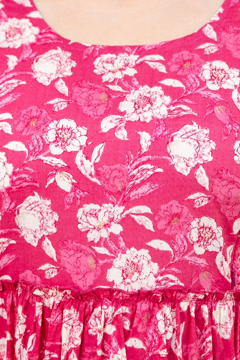 Henal Soft Pink Floral Cotton Maternity Dress – Elegant Comfort for Everyday Glow
