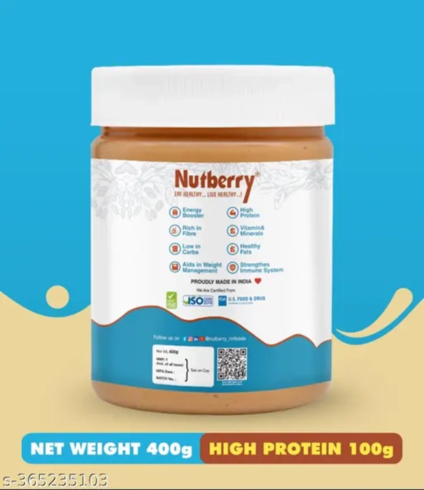 NUTBERRY CLASSIC CREAMY & CHOCOLATE CRUNCHY 400GM COMBO PEANUT BUTTER