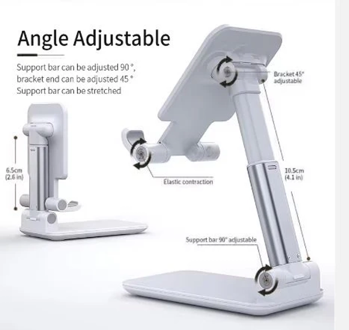 FOLDABLE PHONE STAND FOR DESK-HEIGHT ADJUSTABLE TOP QUALITY