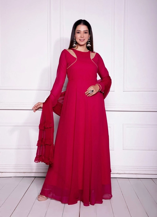 Faux Georgette With Heavy Anarkali Gown at Rs 1250 in Surat | ID:  2852449324791