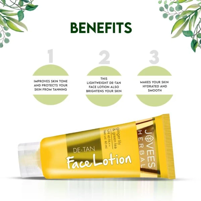 Jovees De-Tan Lotion SPF 40 PA++ | UVA/UVB Protection