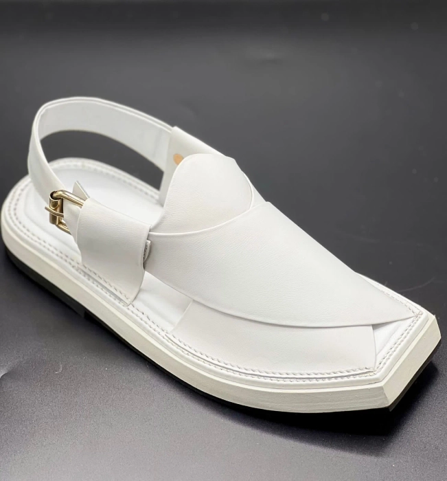 Premium White Kaptan Chappal Double Sole