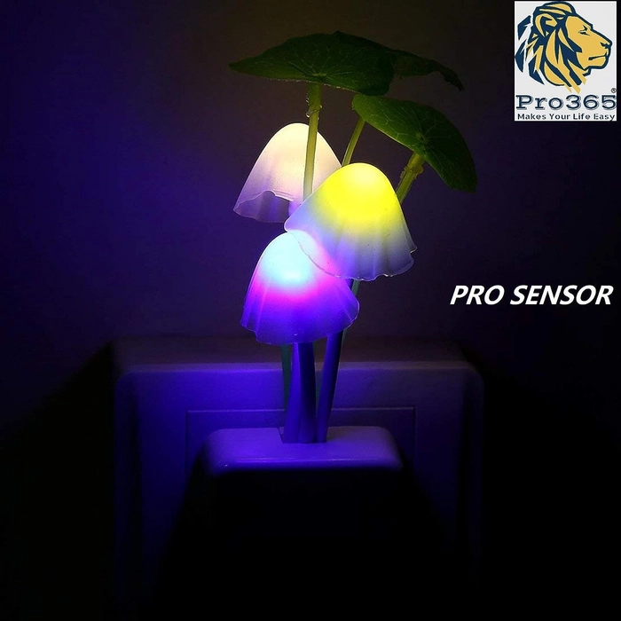 STYLISH SHOP ONLINE Plastic Led Night Lamp Soft Light Illumination Auto On/Off, Mushroom Lamp