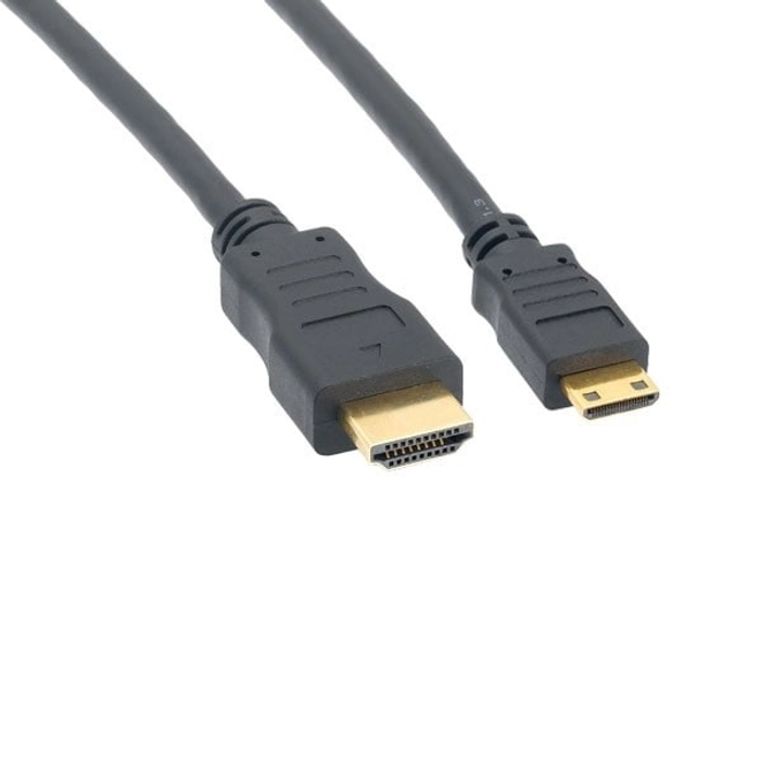 Mini HDMI To HDMI Cable 1 Meter Round High-Quality Copper-Clad Steel Black