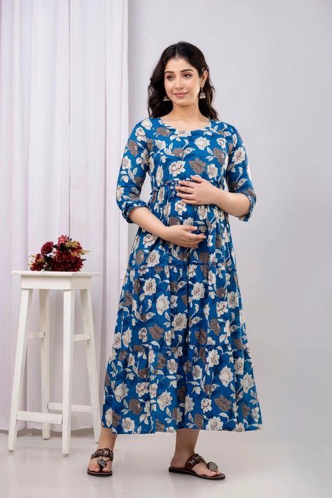 Purple Floral Anarkali Maxi Dress – Stylish & Comfortable Ethnic Wear