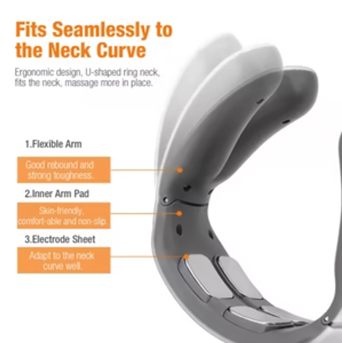 4 HEADS NECK MASSAGER WITH HEAT, RECHARGEABLE, PAIN RELIEF