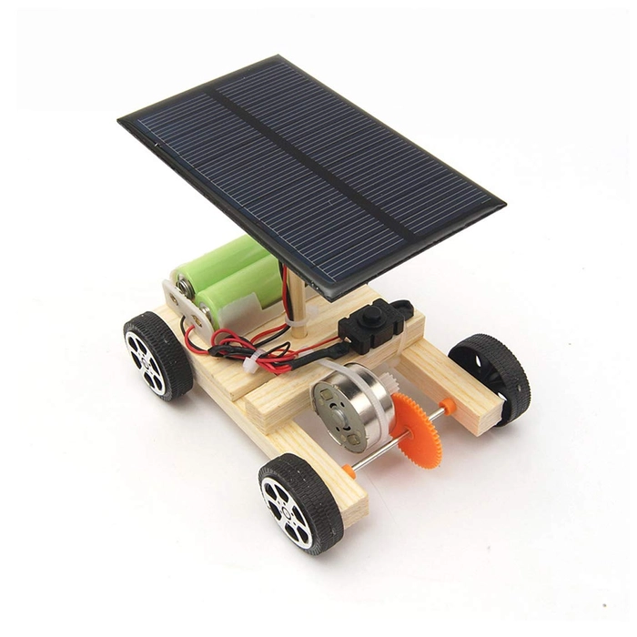 Wooden Solar Wireless Car DIY Kit - Build Your Own Car