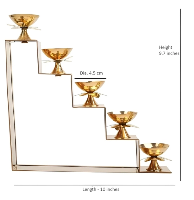 5 Step Elegant Brass Diya