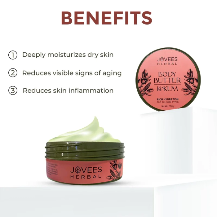 ovees Kokum Body Butter for Dry & Rough Skin | Deep Nourishment, Non-Sticky