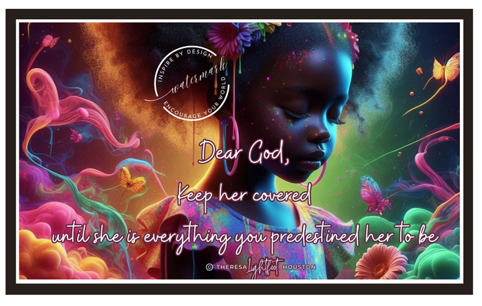 Covered in Prayer Mini Poster - African American Girl