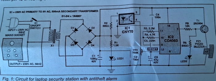 DIY Electronic Project Kit | Laptop Security/Docking  Station | IC CNY70 Based