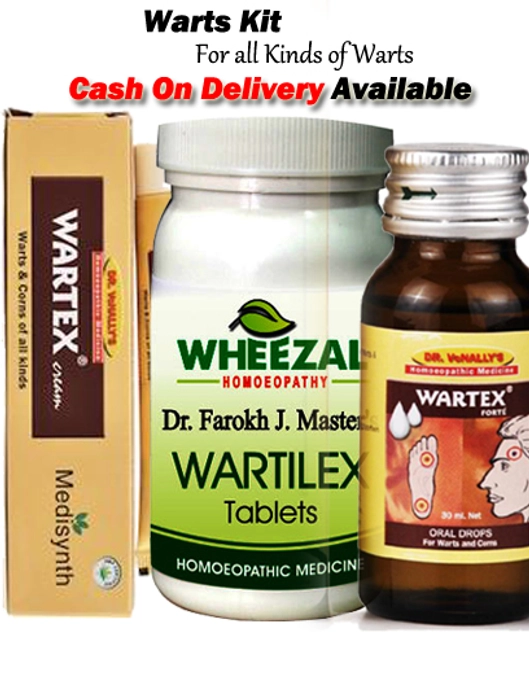 Warts kit for all kinds of Warts- Set of 3 different medicines