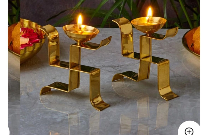 Exquisite Brass Swastik Diya for your home and office