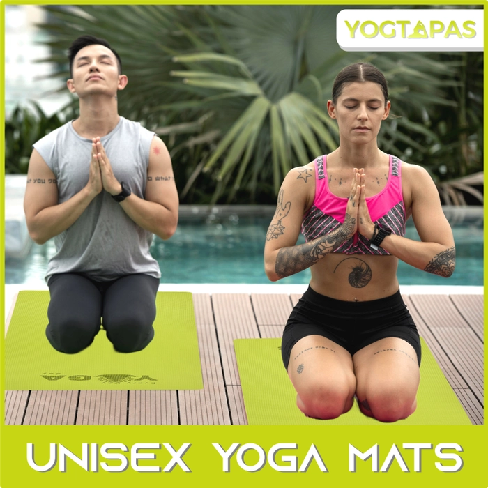 YOGTAPAS Everyday Yoga Day 6MM Thick | Yoga Mat with Bag For Women and Men | Anti-Skid Exercise Printed Mat Extra Long & Wide (Color - Green)(Mat Size - 2fts x 6fts)