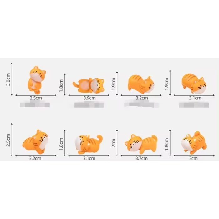 Orange Cats Playing Set of 6