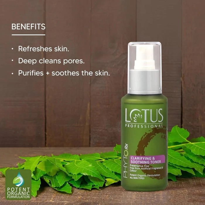 Lotus Professional PhytoRx Clarifying & Soothing Daily Toner, Neem, Vitamin C, Refreshing, Preservative Free, 100 ml