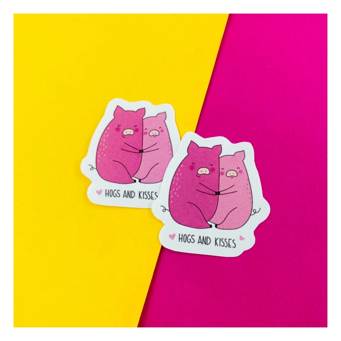 Piggy hugs and kisses sticker