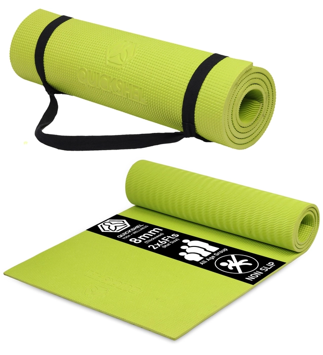 Quick Shel Extra Thick 8mm Yoga Mats Anti Skid Lightweight