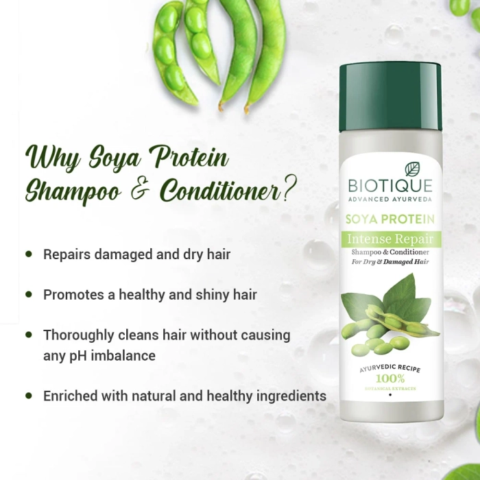 Biotique Soya Protein Intense Repair Shampoo & Conditioner - 190 ml