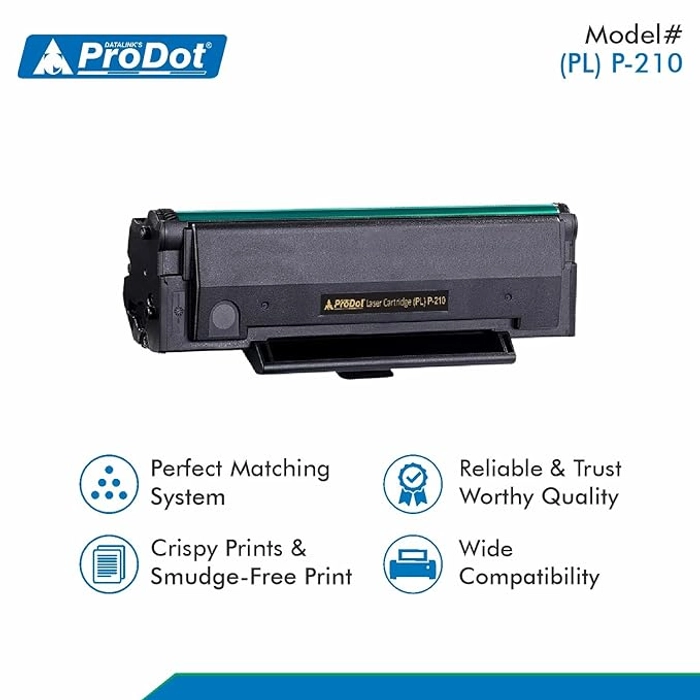 ProDot (PL P-210 Laser Toner Cartridge Compatible with PANTUM PC-210/210KEV/211KEV P2200, P2500, P2500w, M6500, M6500w, M6550, M6500n, M6500nw, M6550n, M6550w Printers (Pack of 01)