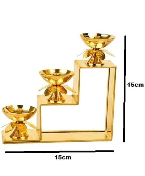 3 Step Elegant Brass Diya