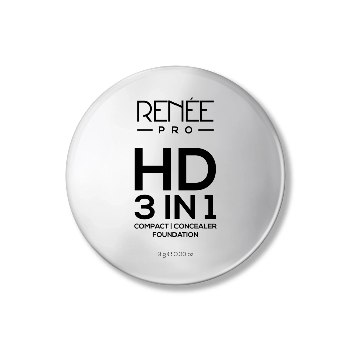 RENEE Pro HD 3-IN-1 Compact, Works as Concealer, Foundation & Powder With SPF 20, 9 Gm