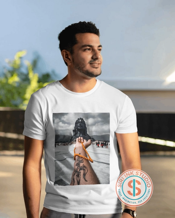 Men T Shirt with custom Printing (white, all sizes)