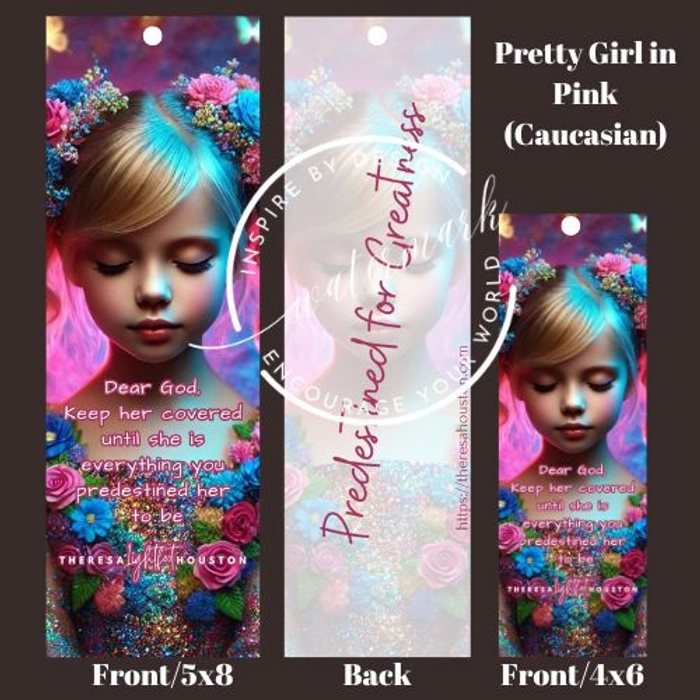 Book Marker - Pretty Girl in Pink (Caucasian)