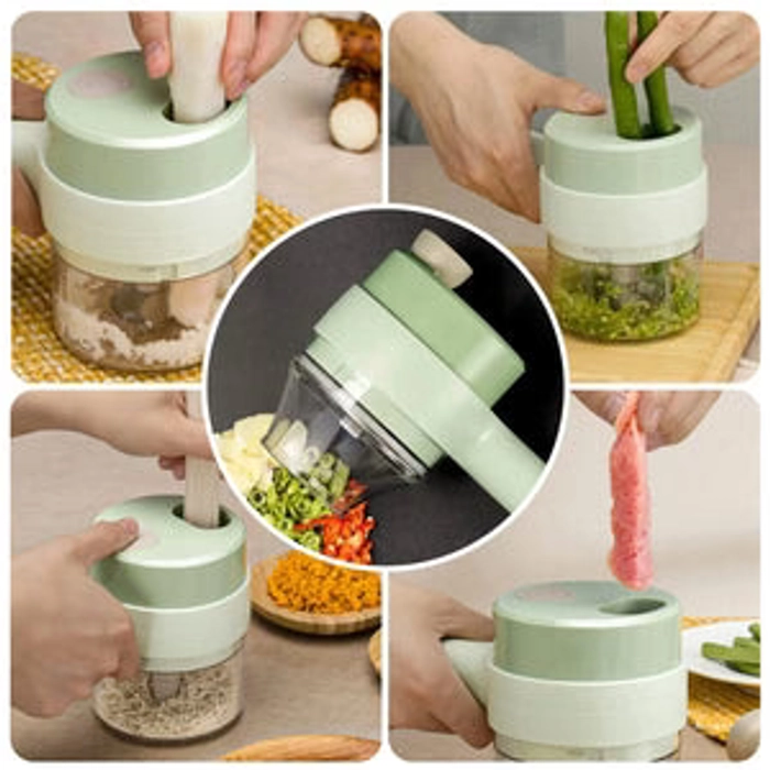 4 IN 1 MULTI-FUNCTIONAL PORTABLE ELECTRIC VEGETABLE CUTTER SET