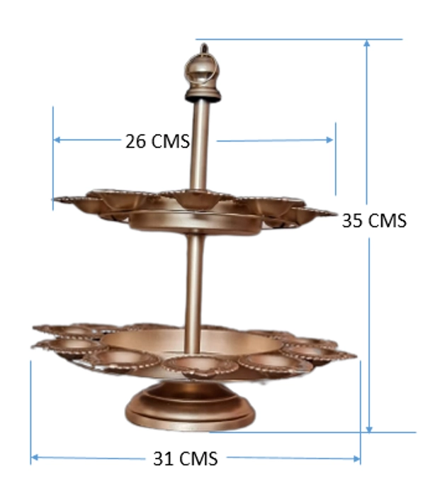 Ekum Store Double-Step Urli for Home and Office Decor (35 cms Height - Metal Art)