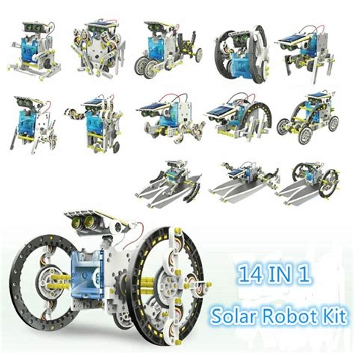 DIY 14 in 1 Educational Solar Transformers Robot Kit Toy