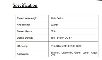 LASER SAFETY GLASSES 532nm