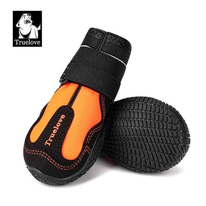 Truelove Waterproof Pet Boots for Dogs – Orange (Set of 4)