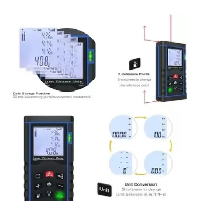 Laser Distance Meter Waterproof Level 120 Meter LDM Laser Range Finder LDM-06