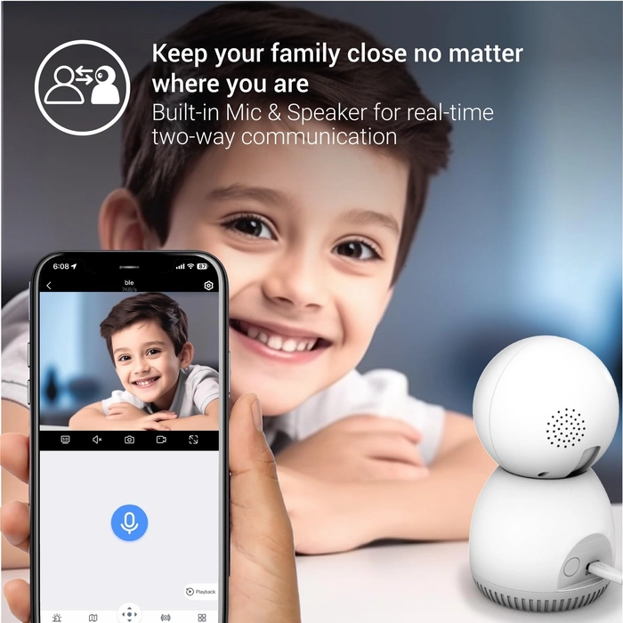Godrej Security Solutions EVE PRO panTilt Smart WiFi Security Camera for Home with 350 Degree 3MP (HD) | 2-Way Audio | Night Vision | Smart Motion Tracking | Humanoid Detection, Alarm System, White