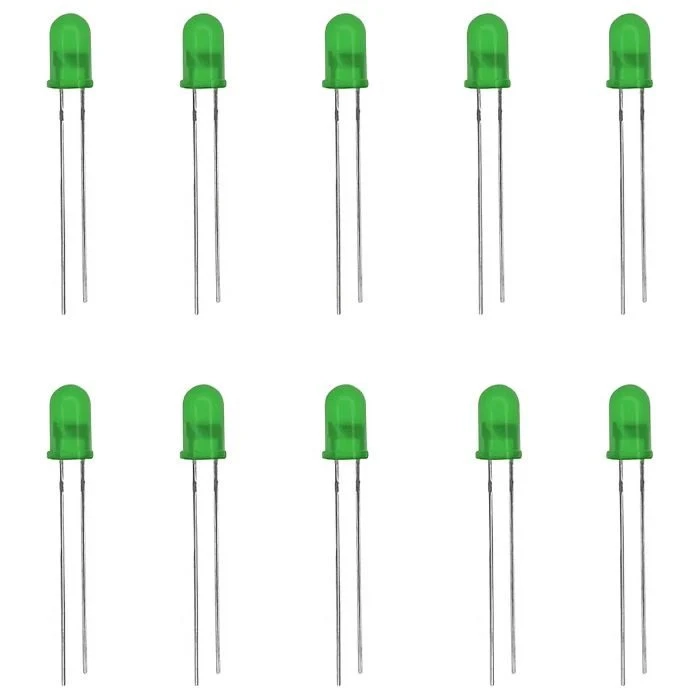 Green LED 5mm Pack Of 10 (Light Emitting Diode)