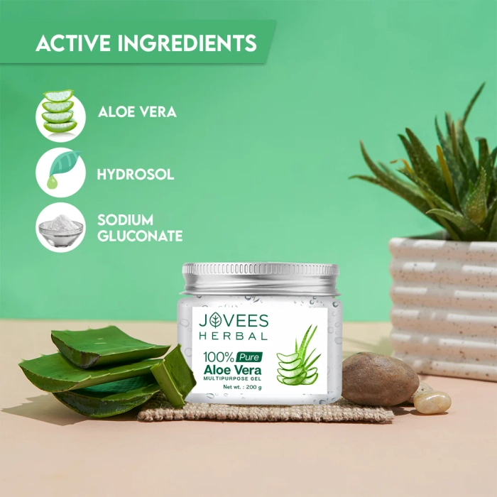 Jovees 100% Pure Aloe Vera Multipurpose Gel | For Face, Skin & Hair