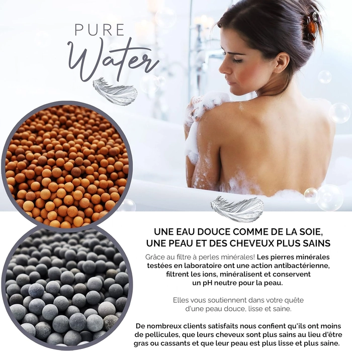 Prisma Pommeau de douche de qualité supérieure Douchette économe en eau avec augmentation de la pression de l'eau Pommeau de douche avec effet pluie et...