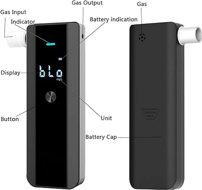 AT188 Portable Alcohol Tester LCD Display Alcohol Detector Breathalyzer with with 10 Mouthpieces Alcohol Analyzer for Test Alcohol