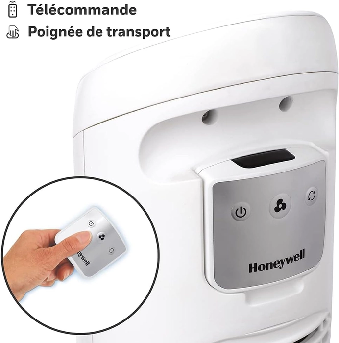 Honeywell - Ventilateur colonne oscillant pour toute la pièce Honeywell QuietSet (5 vitesses, oscillation à 80 °, fonction minuterie, voyants automatiques et télécommande) HY260 Visiter la boutique Ho