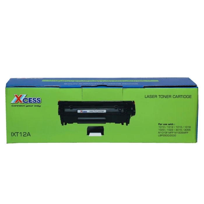 Xcess IXT12A Laser Toner Cartridge – Black | Page Yield: Up to 1500 Pages | Easy To Refill
