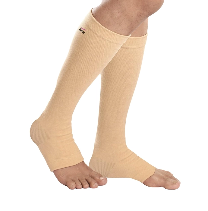 Tynor Compression Stocking Below Knee Classic, Beige