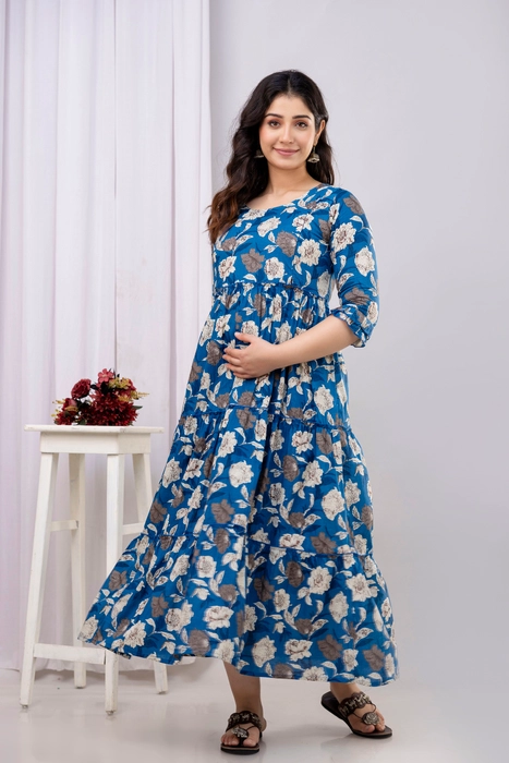 Purple Floral Anarkali Maxi Dress – Stylish & Comfortable Ethnic Wear