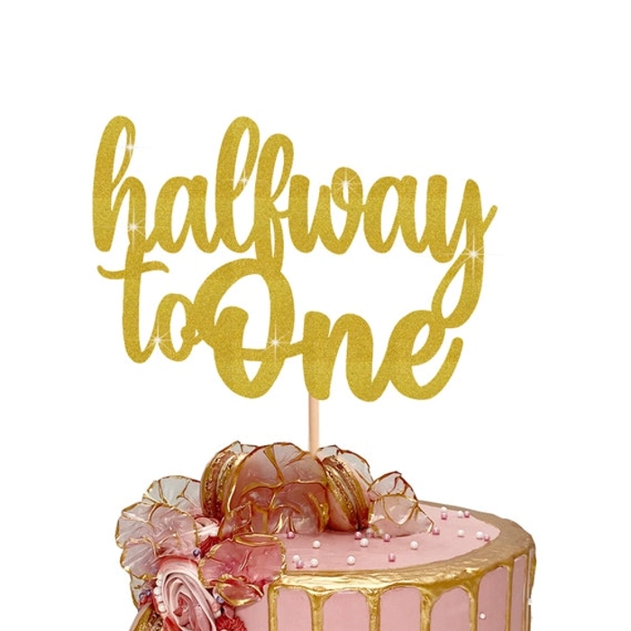 Amazon.com: YESSWL One Cake Topper for 1st Birthday - Flower Gold Glitter  One Sign First Birthday Decoration for Baby 1st Birthday Party, Baby  Shower, Baby Gender Show or Baby Photo Booth Props :