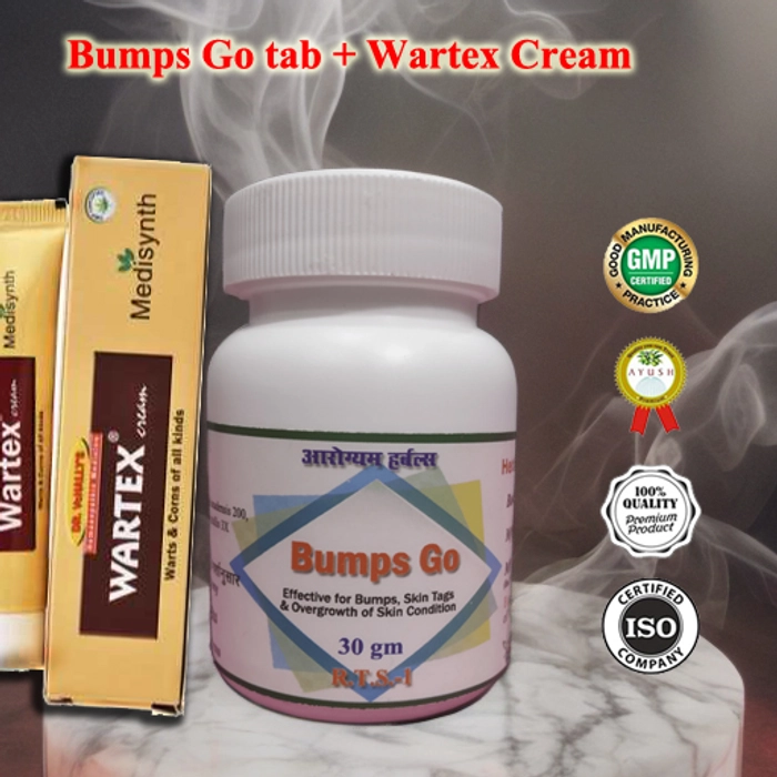 Bumps Go Tablet + Wartex Cream - Pack of 2 different medicines