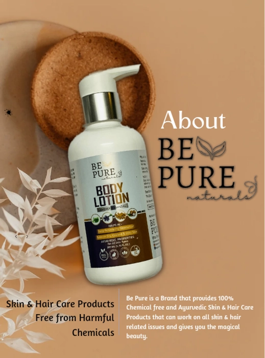 Be Pure Naturals Body Lotion with Sandal & Lavender, Ultra light Body Lotion for Smooth Skin, Acne & Rashes Free Skin (200ml)