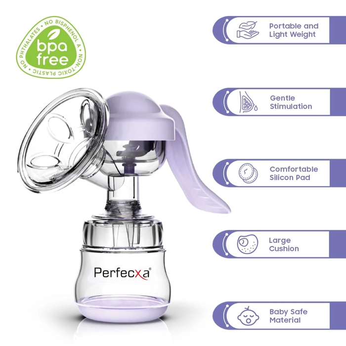 Perfecxa Manual Breast Pump Gentle & Easy to Operate | BPA Free