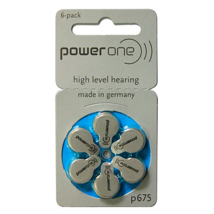 Power One Hearing Aid Battery Size P675 , 12 Pcs