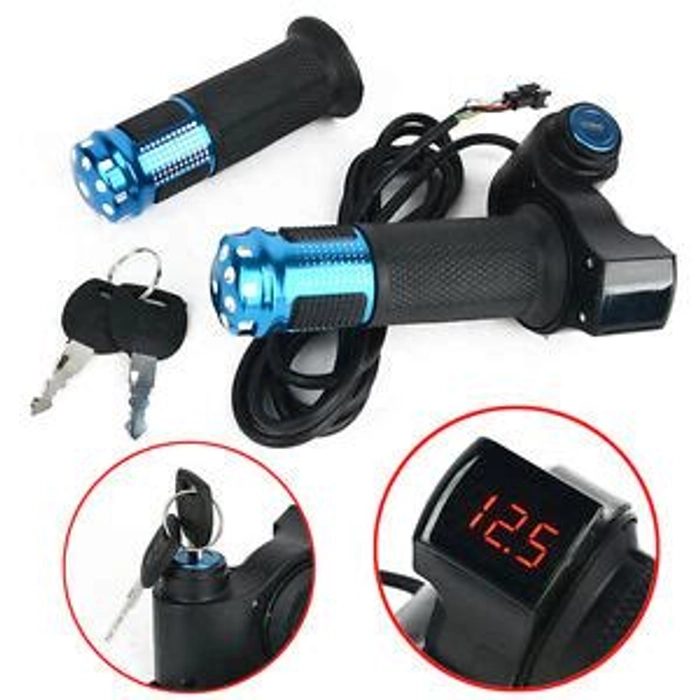 24V 36V 48V 72V SCOOTER EBIKE ELECTRIC THROTTLE GRIP HANDLEBAR LED DIGITAL METER